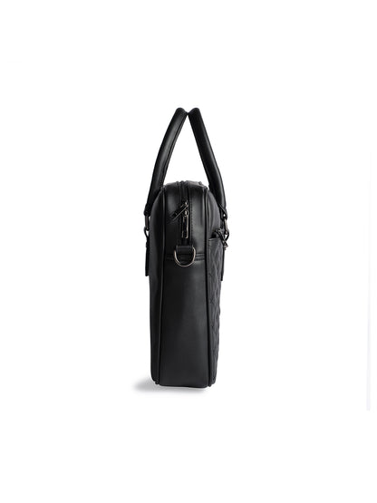 Gauge Machine 16" Black Quilted Laptop Bag with Detachable Strap