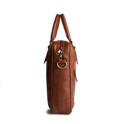 Gauge Machine 16" Tan Messenger Laptop Bag with Detachable Strap