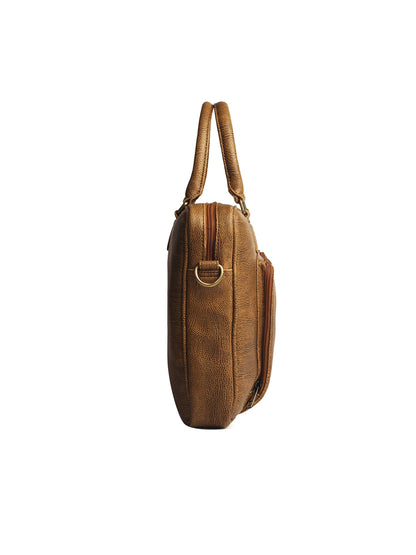 Gauge Machine 16" Tan Laptop Messenger Bag with Detachable Strap