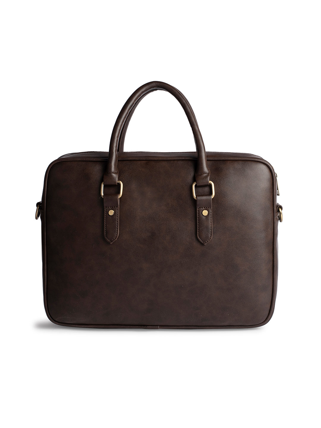 Gauge Machine 16" Brown Quilted Laptop Bag with Detachable Strap