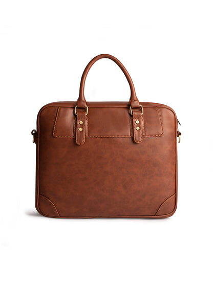Gauge Machine 16" Tan Messenger Laptop Bag with Detachable Strap