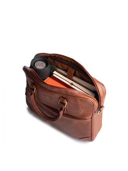 Gauge Machine 16" Tan Messenger Laptop Bag with Detachable Strap
