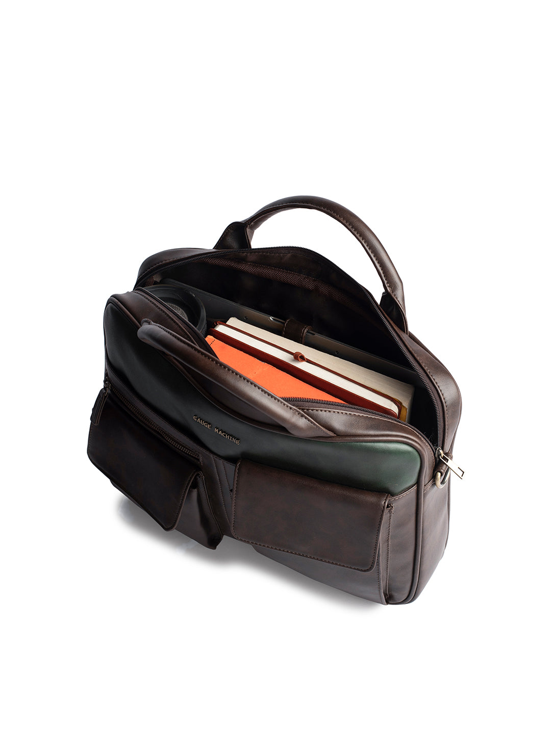 Gauge Machine 16" Brown Laptop Bag with Detachable Strap