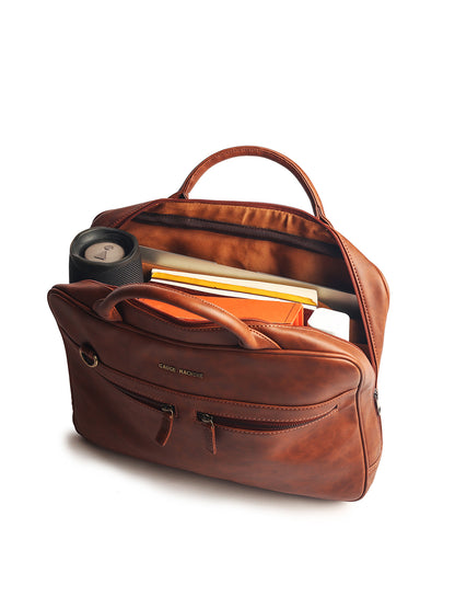Gauge Machine 16" Tan Laptop Bag with Detachable Strap