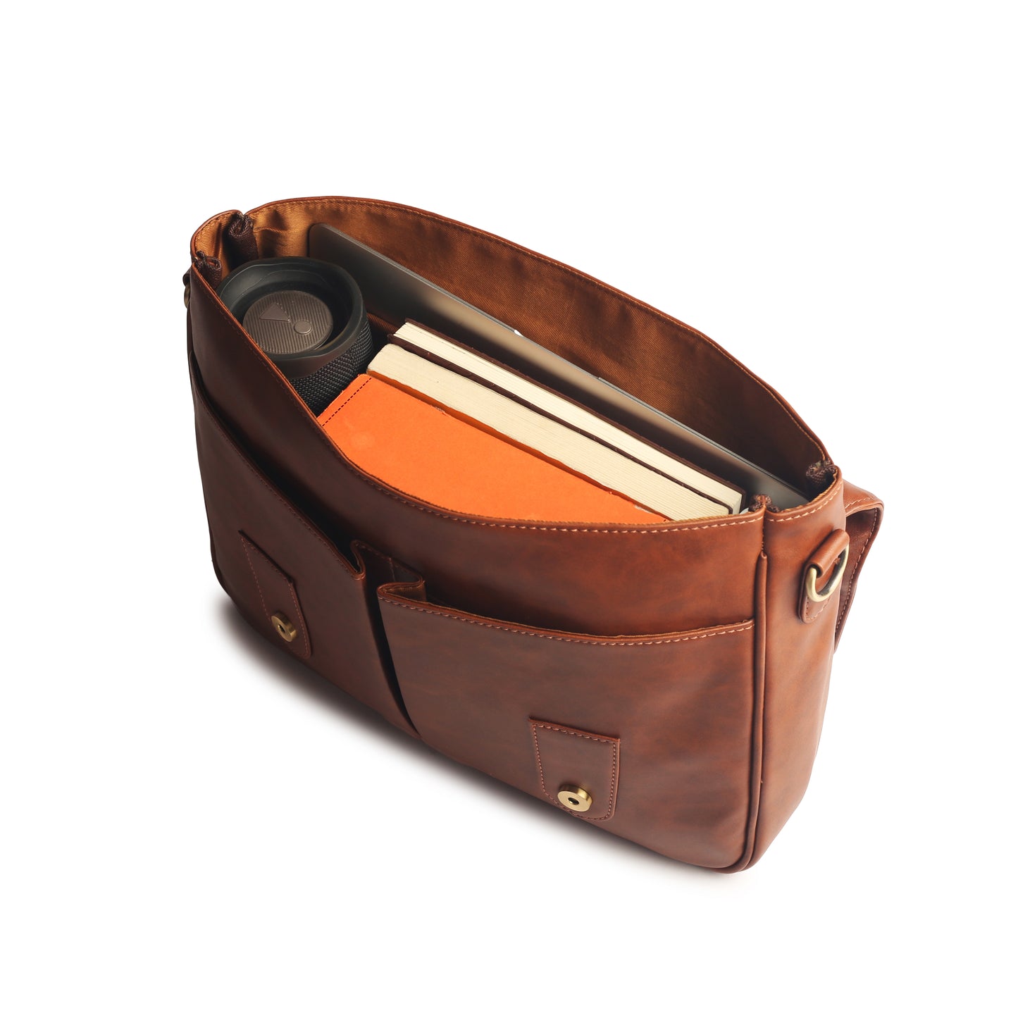 Gauge Machine 16" Camel Laptop Bag with Detachable Strap