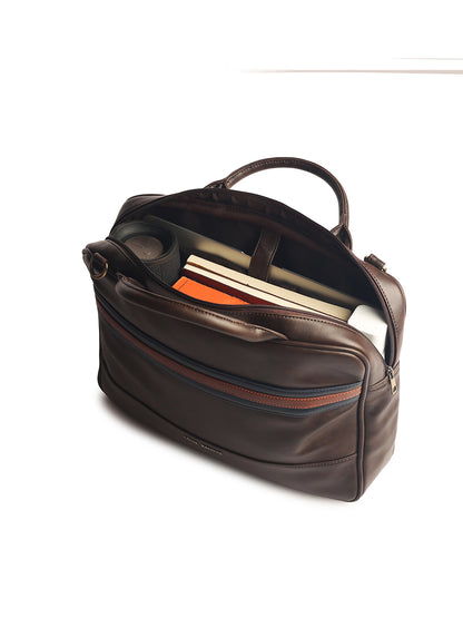 Gauge Machine 16" Brown Appointee Laptop Bag with Detachable Strap