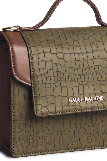 Gauge Machine Green Luxurious Delight sling bag