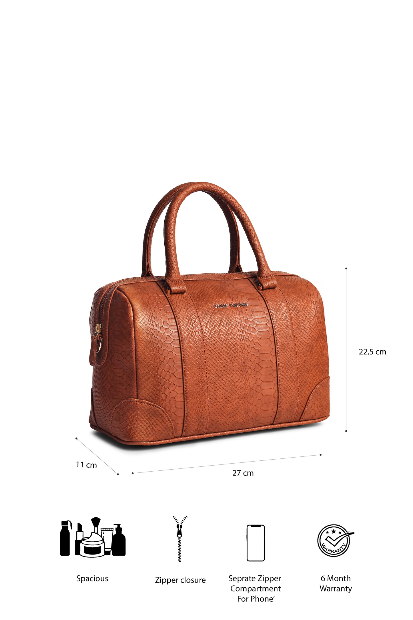 Gauge Machine Tan Lounge Bowling Handbag Bag