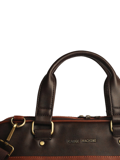 Gauge Machine 16" Brown Laptop messenger Bag with Detachable Strap