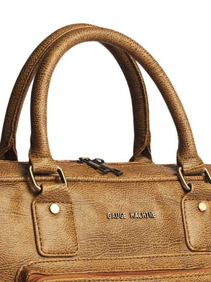 Gauge Machine 16" Tan Laptop Messenger Bag with Detachable Strap