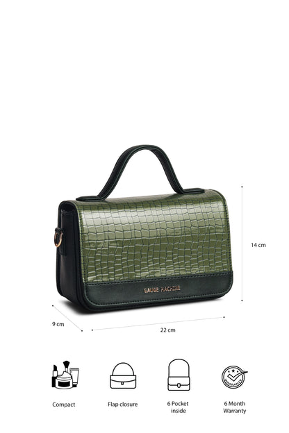 Gauge Machine Plush Green Sling Hand Bag