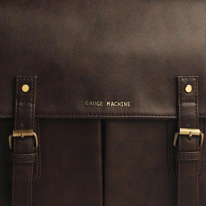 Gauge Machine 16" Brown Laptop Bag with Detachable Strap