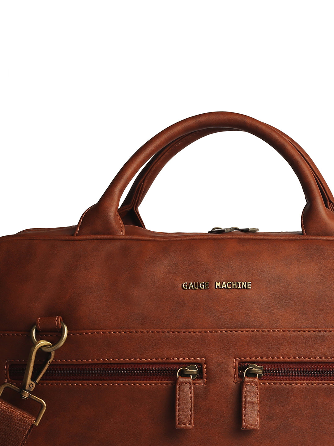Gauge Machine 16" Tan Laptop Bag with Detachable Strap