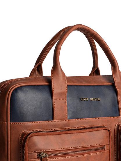 Gauge Machine 16" Tan Laptop Bag with Detachable Strap