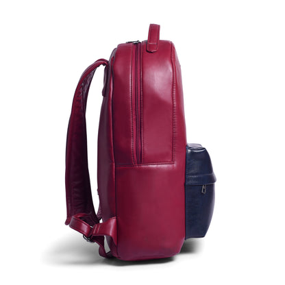 Gauge Machine Burgundy Backpack with Blue Kangaroo Pouch
