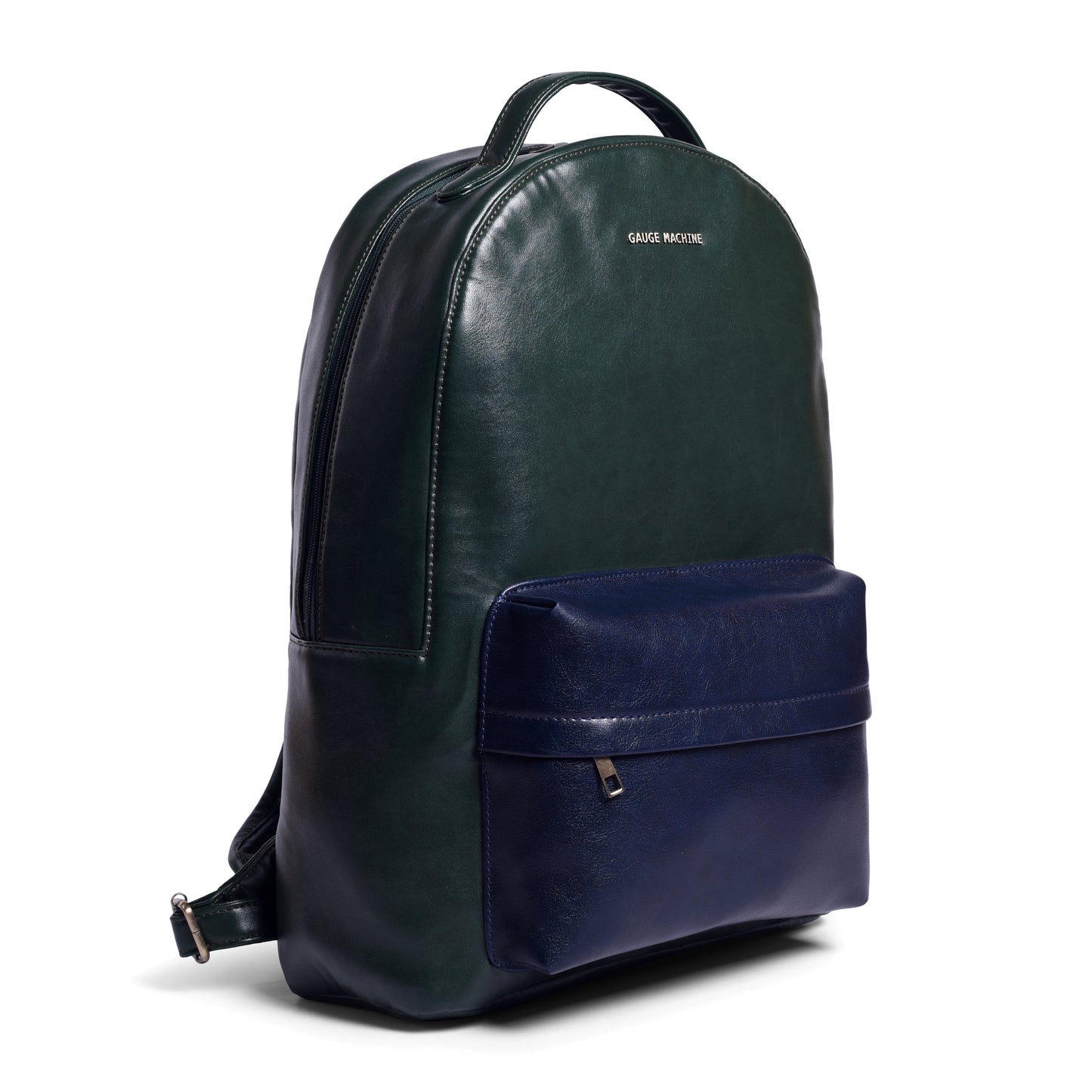 Gauge Machine Sap Green Backpack with Blue Kangaroo Pouch