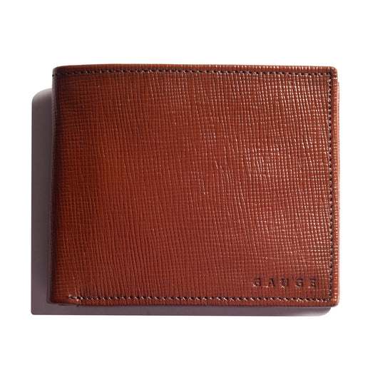 Tan Saffiano Textured Bi-fold  wallet
