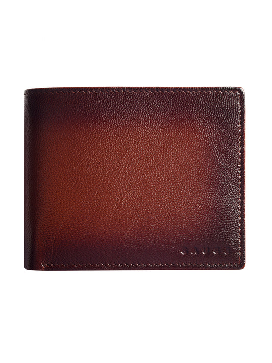 Brown Seam burnished Bi-fold  wallet