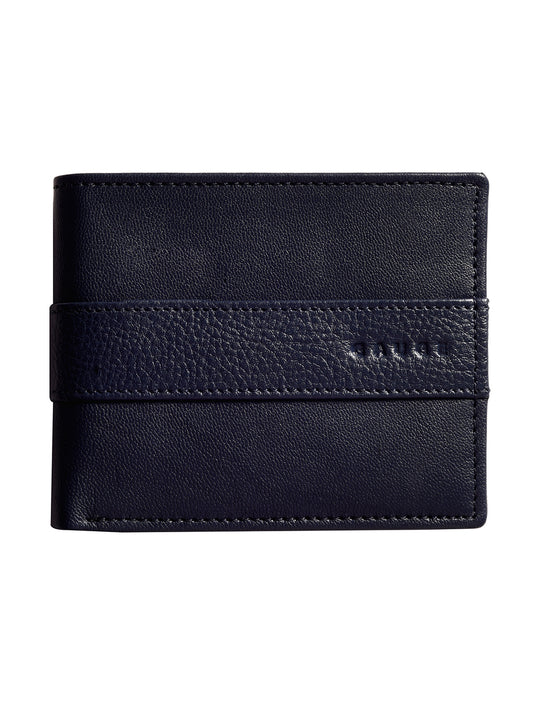 Navy Textured Bi-fold  wallet