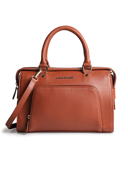 Urban Elegance Tan Bowling Handbag